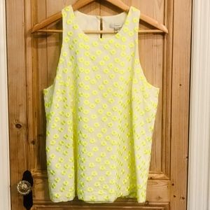 J Crew Sleeveless Embroidered Yellow Top